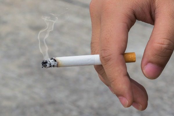Man smoking cigarette