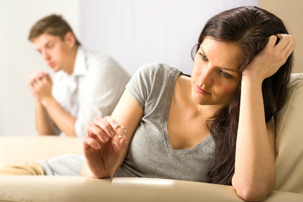 Woman contemplating divorce