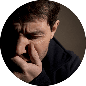 Man having anxiety attack
