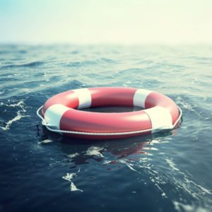 Life ring on water