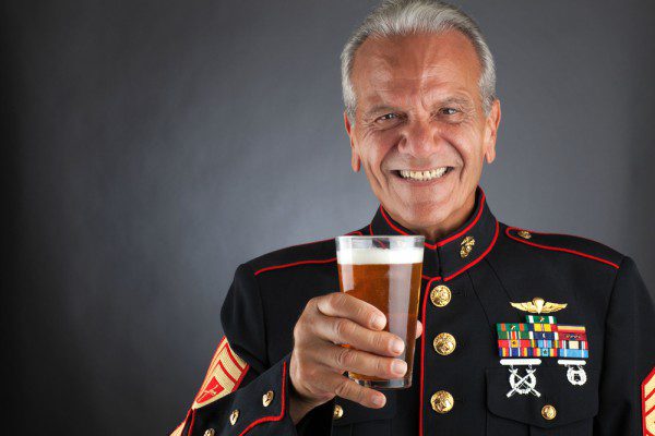 Marine holding beer