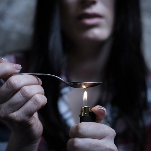 Heating heroin in spoon