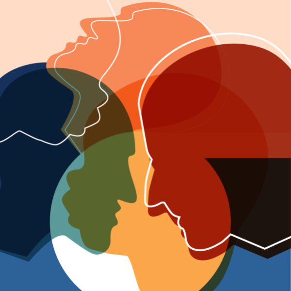 Faces in silhouette