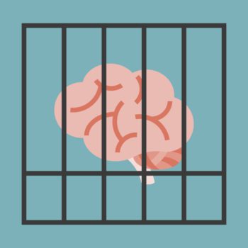 illustration of brain in cage