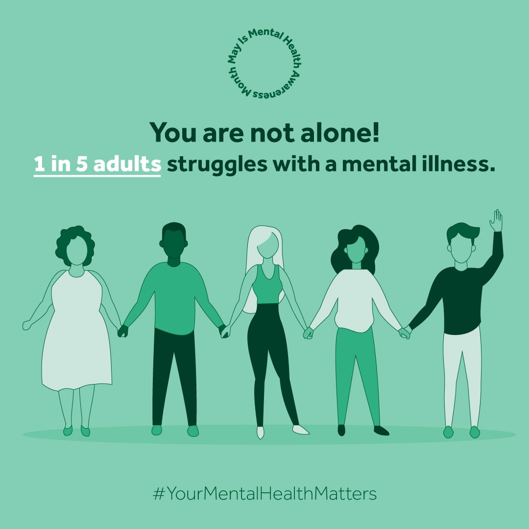 1 in 5 adults struggles with mental illness
