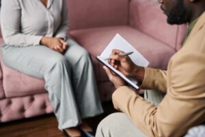 a person is in an addiction intervention