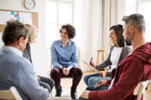 a group works together in a relapse prevention therapy program