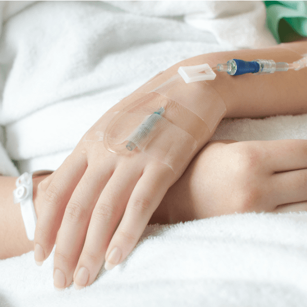 Patient getting HIV treatment