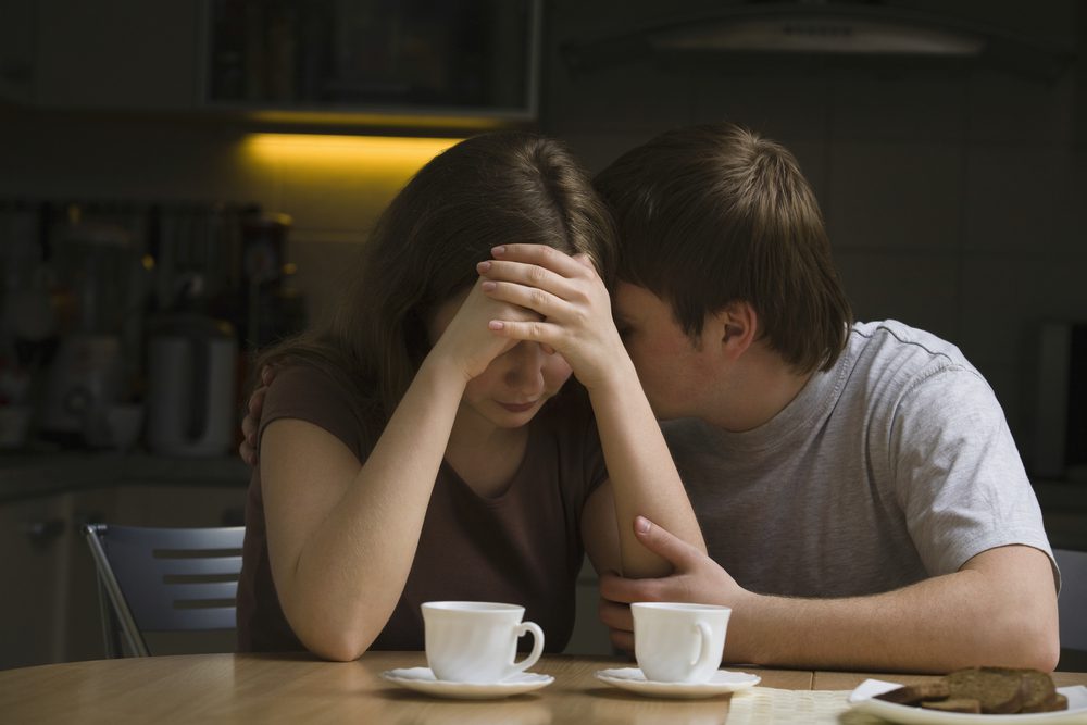 Woman confronted by husband