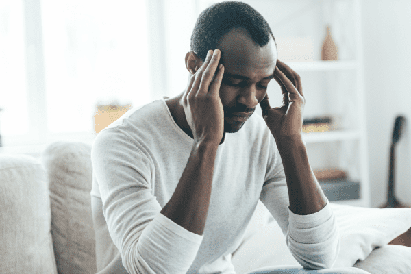 Man with bad headache
