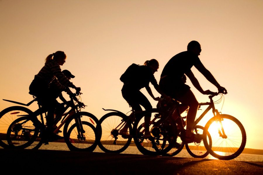 Bicycling family