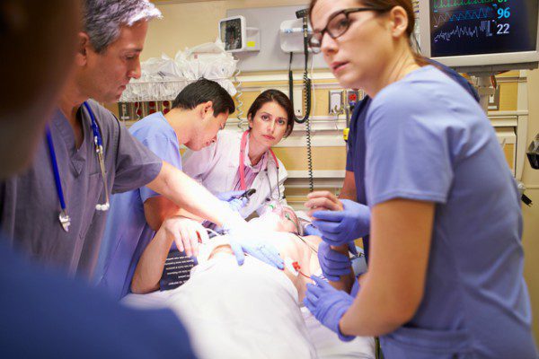 Medical team working in ER