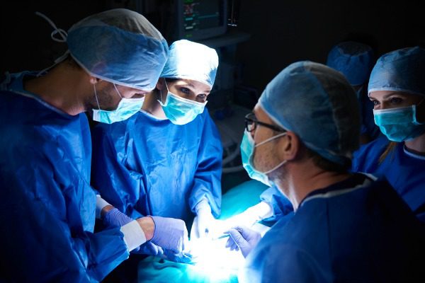 Surgery with doctors and nurses