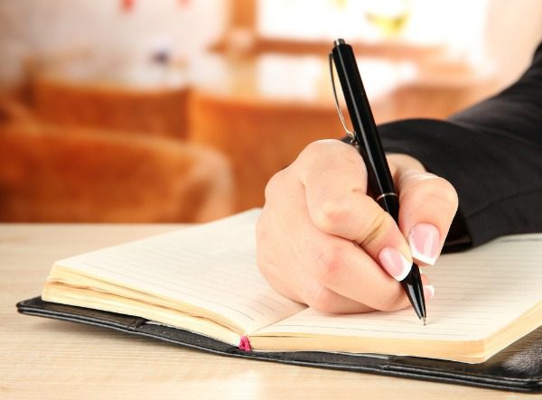 Writing a journal entry